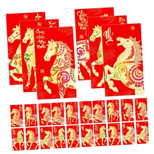 Housoutil 36 Stück Rote Umschläge mit Pferdejahr motiv Chinesische Neujahrs geschenktüten für Frühlingsfest Traditionelle Hong Bao Glücksgeldbeutel Festliche Geldumschläge für Hochzeit und Housoutil 36 Stück Rote Umschläge mit Pferdejahr motiv Chinesische Neujahrs geschenktüten für Frühlingsfest Traditionelle Hong Bao Glücksgeldbeutel Festliche Geldumschläge für Hochzeit und von Housoutil