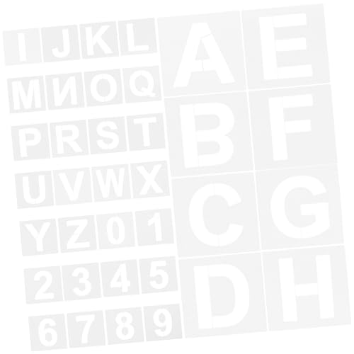 Housoutil 36 Stück benutzerdefinierte Schablonen Dekorativ Briefe Buchstaben zum Basteln Malvorlage sprühschablonen buchstabenschablonen Malschablonen große Schablonen das Haustier von Housoutil