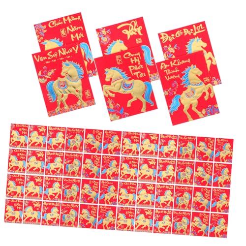Housoutil 360 Stück Rote Umschläge Zum Jahr Des Pferdes Rote Geldumschläge Für Bargeld Traditionelle Chinesische Zum Neujahrsfest Hongbao Housoutil 360 Stück Rote Umschläge Zum Jahr Des Pferdes Rote Geldumschläge Für Bargeld Traditionelle Chinesische Zum Neujahrsfest Hongbao von Housoutil