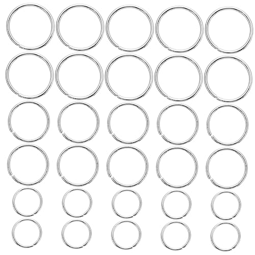 Housoutil 3Er-Packungen aus Metall Schmuck-Springringe Verbindungsringsätze Hochzeit Sprungring Gold Spaltring für DIY-Schmuck Verbindungsringe für Armbänder Zinklegierung Silver von Housoutil