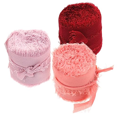 Housoutil 3Rollen DIY Geschenkband Farbige Handgerissene Bänder Für Hochzeiten Valentinstag Und Geschenkverpackungen Breit Yards Lang von Housoutil