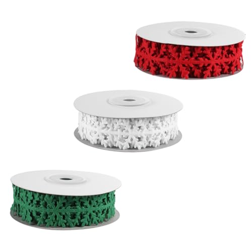 Housoutil 3Rollen Design Geschenkband Dekoratives Farbband Für Weihnachten Pro Für Und DIY Dekorationen von Housoutil