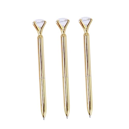 Housoutil 3Stücke Teiliges Goldene Diamant Kugelschreiber aus Metall Glitzerndes Schreibgerät für Büro und Schule Eleganter Rollenstift mit Großem für Stilvolles Schreiben Housoutil 3Stücke Teiliges Goldene Diamant Kugelschreiber aus Metall Glitzerndes Schreibgerät für Büro und Schule Eleganter Rollenstift mit Großem für Stilvolles Schreiben von Housoutil