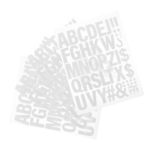 Housoutil 4 Blätter Teiliges Bügelbuchstaben Textilien Weiß Heat Transfer Vinyl Aufbügelbuchstaben Alphabet Patches für Kleidung Taschen Hüte DIY Langlebig Einfache Anwendung Starke Haftung von Housoutil