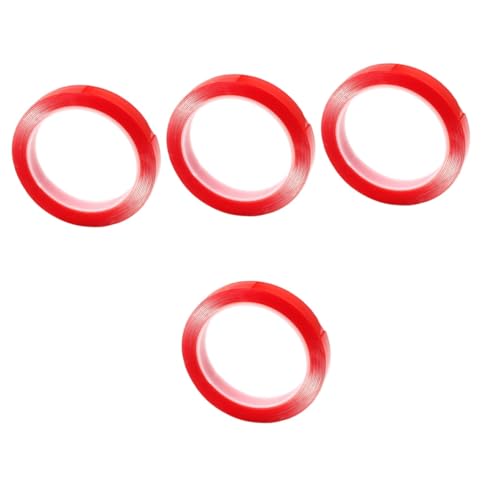 Housoutil 4 Rollen Bürokratie Band schwere Montageband doppelseitiges klebeband strapazierfähig multifunktionales doppelseitiges Klebeband Mehrzweckband breites Klebeband Acrylsäure rot von Housoutil