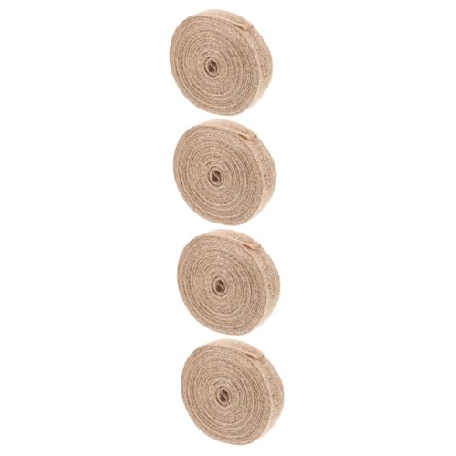 Housoutil 4 Rollen DIY Handgefertigtes Hanfseil Hochzeits Sackleinen DIY Band Verpackungsbänder Blumenstraußband Dekobänder Vintage Dekoband Bänder Zum Basteln DIY Geschenkband Jute von Housoutil