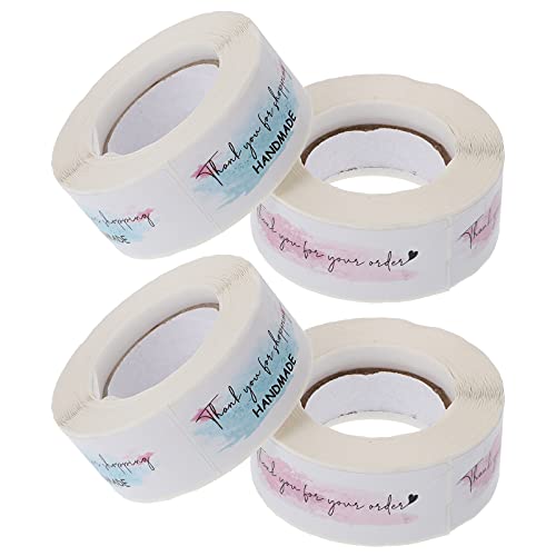 Housoutil 4 Rollen Dankeschön Aufkleber Selbstklebende Etiketten für Umschläge Dekorative Sticker Blau Langlebig und Vielseitig Einsetzbar von Housoutil