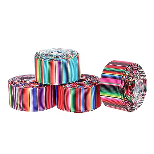 Housoutil 4 Rollen Farbverlauf Polyester Grosgrain Band Yards pro Mexikanisches Thema Dekoratives Geschenkband für DIY Verpackung Party Hochzeit Festival Housoutil 4 Rollen Farbverlauf Polyester Grosgrain Band Yards pro Mexikanisches Thema Dekoratives Geschenkband für DIY Verpackung Party Hochzeit Festival von Housoutil