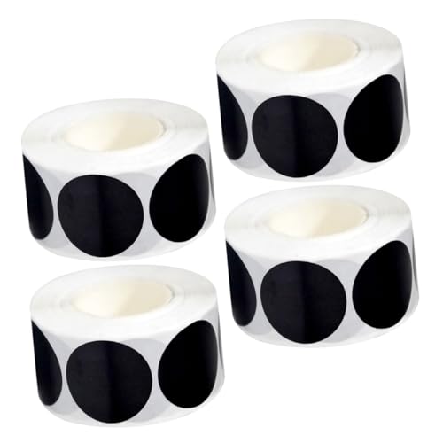 Housoutil 4 Rollen Gewürzglas-etiketten, Schwarze, Runde Punkt-aufkleber, Permanent Klebend, Einmachglas-etiketten, Rollenwechsler Für Büro, Schule, Lager von Housoutil