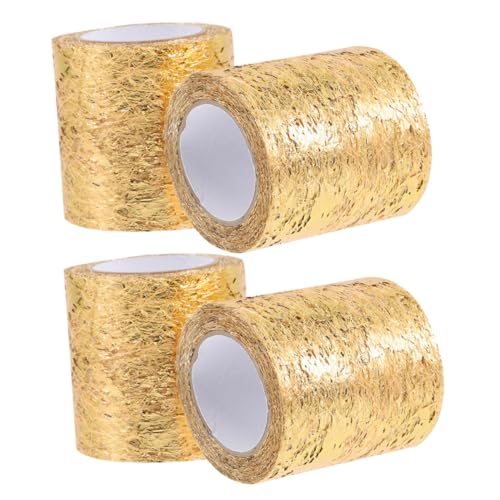 Housoutil 4 Rollen Goldener Tüllband Mesh Stoff Breit Bastelband für DIY Dekorationen Weihnachtsbaum Girlande Robustes Leicht zu Schneidendes Netzmaterial für Party Hochzeit Housoutil 4 Rollen Goldener Tüllband Mesh Stoff Breit Bastelband für DIY Dekorationen Weihnachtsbaum Girlande Robustes Leicht zu Schneidendes Netzmaterial für Party Hochzeit von Housoutil