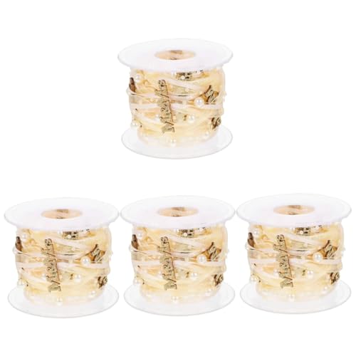 Housoutil 4 Rollen Hochzeitsdekorationsband Braut- wünschen dekorativ Stoffbänder Party groß Drahtband für Kränze DIY -Band Hochzeitsbänder gewebte Bänder Band für Ornamente Polyester Golden Housoutil 4 Rollen Hochzeitsdekorationsband Braut- wünschen dekorativ Stoffbänder Party groß Drahtband für Kränze DIY -Band Hochzeitsbänder gewebte Bänder Band für Ornamente Polyester Golden von Housoutil