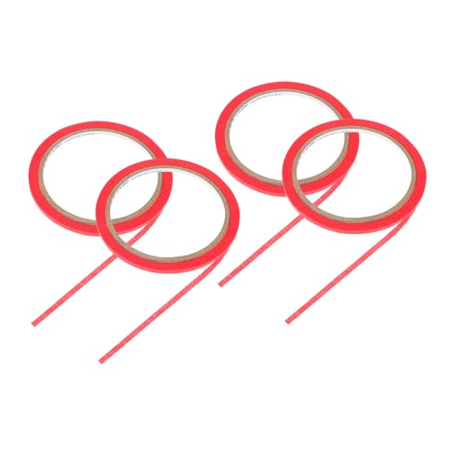 Housoutil 4 Rollen Kleiderband Weiß dünn Whiteboard-Klebeband Abdeckband Künstler Mode textilklebeband paketklebeband Klebeband für Bastelarbeiten passendes Papierband Wandabdeckungsband rot von Housoutil