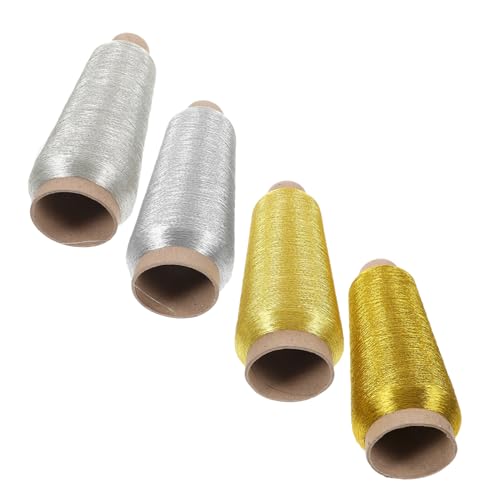Housoutil 4 Rollen Metallisches Stickgarn mit Spulen Verschiedenen Farben Hochwertige Stickfäden für Maschinen und Handstickerei Diy Nähzubehör für Projekte Glänzende Metallic Fäden Housoutil 4 Rollen Metallisches Stickgarn mit Spulen Verschiedenen Farben Hochwertige Stickfäden für Maschinen und Handstickerei Diy Nähzubehör für Projekte Glänzende Metallic Fäden von Housoutil