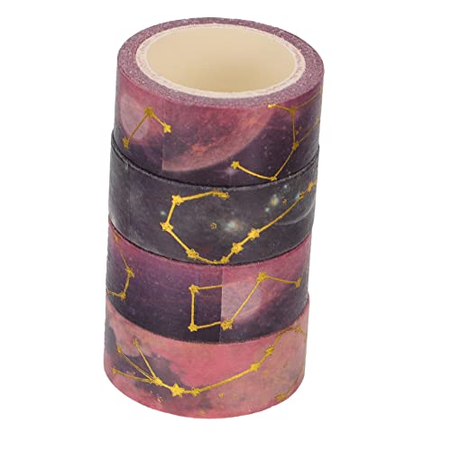 Housoutil 4 Rollen Sternenklebeband Maskierung Papier ästhetisch dünn Dekoration aufkleber Washi-Tapes basteln dekorative Bänder zarte Bänder Klebebänder für Heimwerker Washi -Bänder Braun von Housoutil