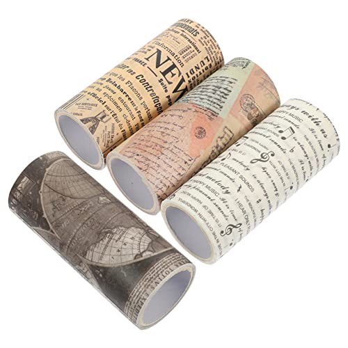 Housoutil 4 Rollen Vintage Washi Tape Dekoratives Klebeband für Scrapbooking Diy Handwerk pro Rolle für Tagebücher Planer und Bastelprojekte Housoutil 4 Rollen Vintage Washi Tape Dekoratives Klebeband für Scrapbooking Diy Handwerk pro Rolle für Tagebücher Planer und Bastelprojekte von Housoutil