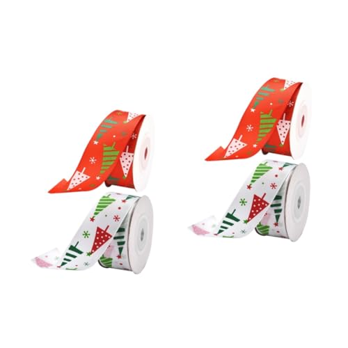 Housoutil 4 Rollen Weihnachtsband Bedrucktes Geschenkband Rot und Weiß Dickes Langlebiges Dekoband mit Feiner Verarbeitung für Diy Weihnachtsdeko und Geschenkverpackung Housoutil 4 Rollen Weihnachtsband Bedrucktes Geschenkband Rot und Weiß Dickes Langlebiges Dekoband mit Feiner Verarbeitung für Diy Weihnachtsdeko und Geschenkverpackung von Housoutil