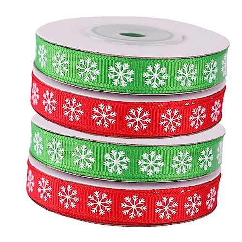 Housoutil 4 Rollen Weihnachtsband Schneeflockenmuster Breit Rot Grün DIY Geschenkband Schleifenband für Basteln und Geschenkverpackungen Housoutil 4 Rollen Weihnachtsband Schneeflockenmuster Breit Rot Grün DIY Geschenkband Schleifenband für Basteln und Geschenkverpackungen von Housoutil