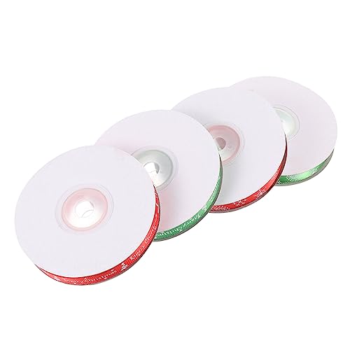 Housoutil 4 Rollen Weihnachtsband mit Verschiedenen Mustern Farbintensives Feines Geschenkband für Geschenkverpackung DIY Dekoration Festliche Schleifen Geeignet für Hochzeit Party Zuhause von Housoutil