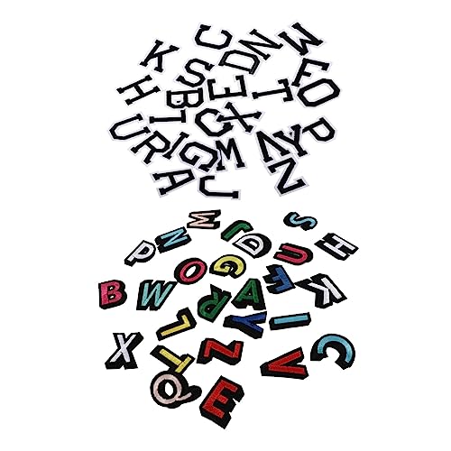 Housoutil 4 Sätze Alphabet Patches Aufbügelbare Buchstaben Patches für Kleidung und Taschen Diy Dekoration Langlebig Verschleißfest für Handarbeiten und Reparaturen von Housoutil