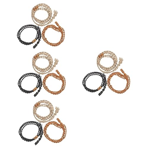 Housoutil 4 Sätze Altmodische Halskette Anhänger Käfig Perlen Kabel Makramee-schnur Halsketten-kristallhalter Halskettenschnüre Mesh-halskette Geflochtenes Seil 3 Stücke * 4 von Housoutil
