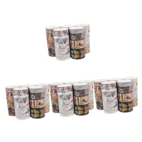 Housoutil 4 Sätze Blumenpapierband Blumenband Papierband Scrapbooking Farbiges Band Blumenbänder Klebestreifen Diy Klebeband Dekorative Bänder Wickelbänder Aufkleber 17 Rollen * 4 von Housoutil