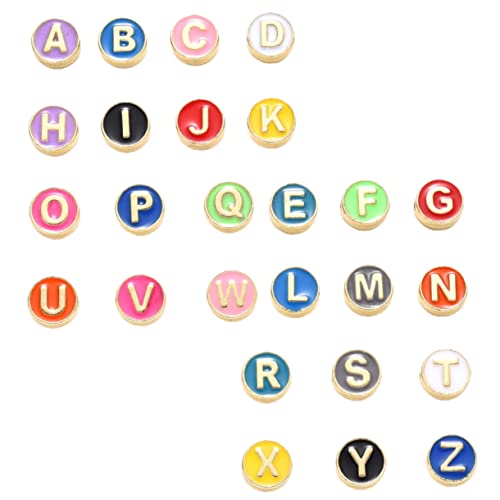 Housoutil 4 Sätze Bunte Buchstabenperlen Robustem Legierungsmaterial Für Diy Armbänder Schmuckherstellung Und Bastelzubehör Auswahl Für Kreative Projekte 26 Stück * 4 von Housoutil
