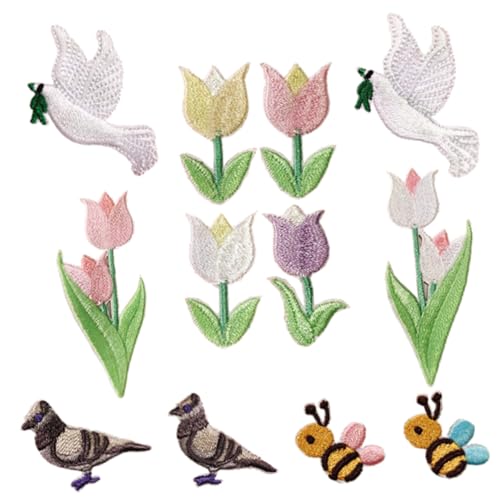 Housoutil 4 Sätze Cartoon Patches Zum Aufbügeln Selbstklebende Stickerei Für Kleidung Taschen Und Hüte Niedliche Tiermotive Für Diy Projekte Für Reparaturen Und Dekoration 12 Stück * 4 von Housoutil