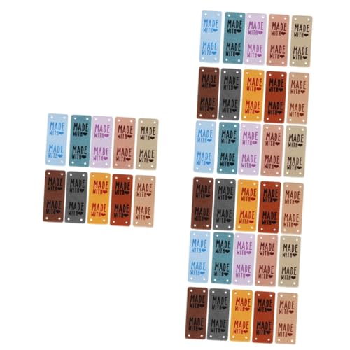 Housoutil 4 Sätze Diy Patch Patch Handgefertigt Mit Sticken Stoffetiketten Für Kleidung Nähen Bekleidungsetiketten Für Bekleidung Kleidung Geprägtes Etikett Nähetikett Pu-leder 10 Stück * 4 von Housoutil