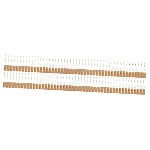 Housoutil 4 Sätze Elastisches Seiletikett Etiketten Leere Preisschilder Für Schmuck Einzelhandel Papieretikett Tags Zum Etikettieren Von Taschen Kraftpapier Hellbraun 100 Stück * 4 von Housoutil
