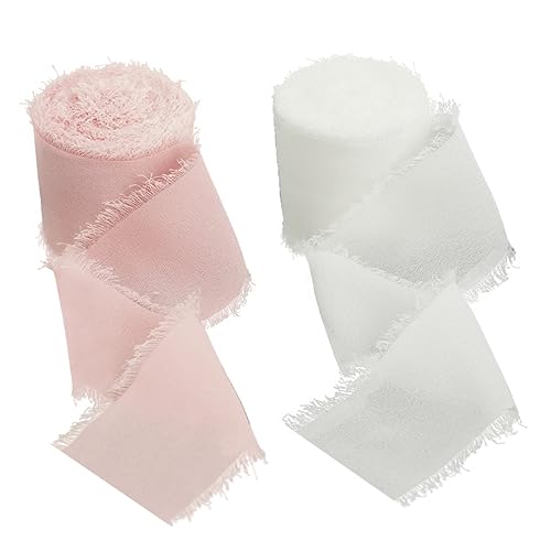 Housoutil 4 Sätze Fransenband Basteln Seide Organza Verpackung Bänder Für Handwerk Sortiertes Band Bastelblumenband Geschenkband Haarband Bastelbedarf Polyester 2 Rollen * 4 von Housoutil