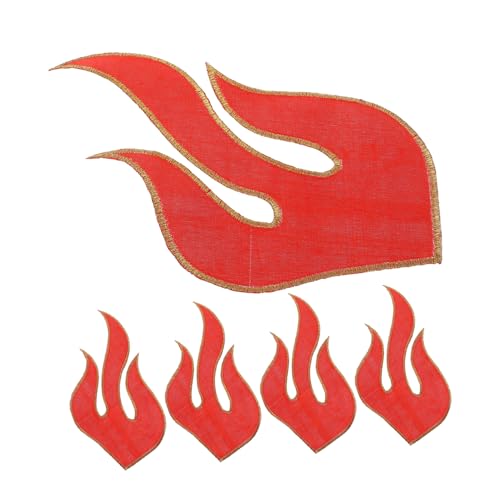 Housoutil 4 Sätze Gestickte Bügelflicken Feuerflamme Applikationen Für Kleidung Dekorative Patches Für Reparatur Und Verschönerung Von Textilien Für Jeansjacken Und Handarbeiten 5 Stück * 4 von Housoutil