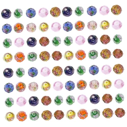Housoutil 4 Sätze Glasschliffperlen Bastelperlen Halskettenperlen Für Armbänder Klare Kleine Perlen Flache Perlen Anhänger Handgefertigte Perlen Schmuckperlen 20 Stück * 4 von Housoutil