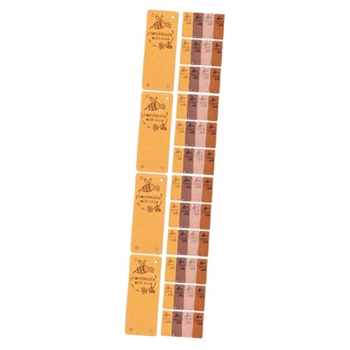 Housoutil 4 Sätze Handgemachte Etiketten Kunstleder Weiche Hautfreundliche Nählabels Für Kleidung Diy Projekte Bastelbedarf Farben Haut 40 Stück * 4 von Housoutil