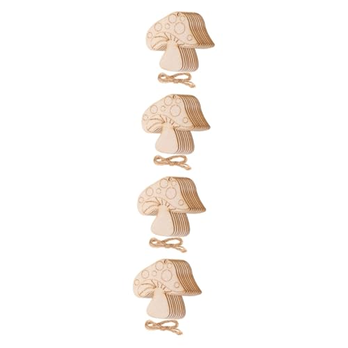 Housoutil 4 Sätze Holz Mushroom Slices Teiliges für DIY Handwerk Holzperlen mit Löchern für Hochzeitsdekoration Bastelideen und Kinderprojekte Sicher und Praktisch von Housoutil