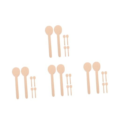 Housoutil 4 Sätze Holzlöffel Diy -set Holzschnitzerei Löffelrohling Diy -holzlöffel Holzschnitzerei Holz Mini Holzlöffel Bausatz Holzlöffel Löffelrohlinge Holzschnitzerei Beige 6 Stück * 4 von Housoutil