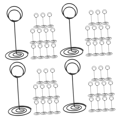 Housoutil 4 Sätze Kartenhalter Tischkarten Halter Clip Platzkarten Halter Für Fotos Memos Und Tischnummern Für Hochzeiten Und Feiern Mit Standfuß 12 Stück * 4 von Housoutil