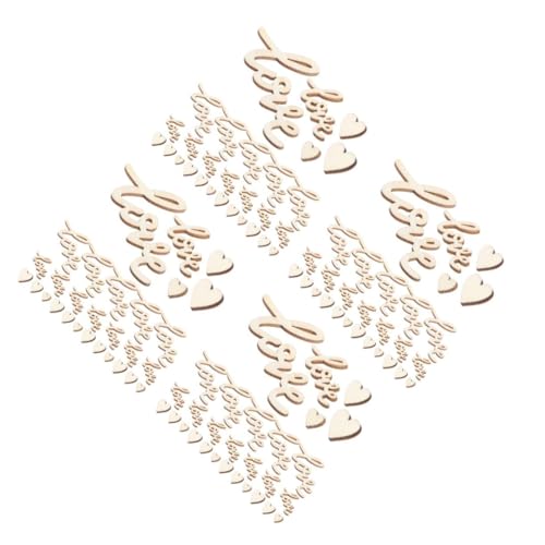 Housoutil 4 Sätze Liebe Hackschnitzel Käufer Engagement Kasse Braut- Dekoration Unfertige Herzscheiben Aus Holz Unfertige Holzherzscheiben Diy-herzscheiben Diy -holzchips Beige 100 Stück * 4 von Housoutil