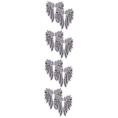 Housoutil 4 Sätze Pailletten-flügel-patch Party Engel Kostüme Feenflügel Für Erwachsene Applique Patches Aufkleber Mit Pailletten Für Kleidung Stickereiflecken Polyester 2 Paare * 4 von Housoutil