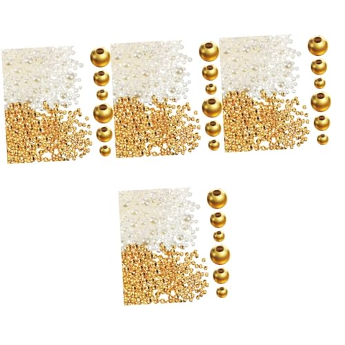 Housoutil 4 Sätze Perlen Goldperlen Mischperlen Schmuckzubehör Für Armbänder Diy Bastelprojekte 900 Stück * 4 von Housoutil