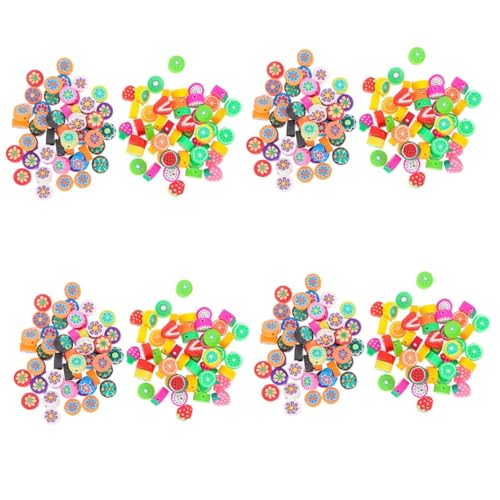 Housoutil 4 Sätze Polymer Clay Perlen Blumenlose Perlen Abstandshalter Für Diy Schmuck Kinderarmbänder Und Mischsets 100 Stück * 4 von Housoutil
