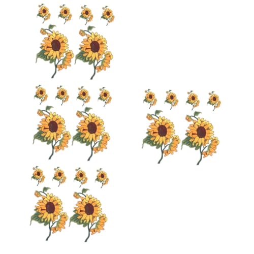 Housoutil 4 Sätze Sonnenblumen Tuch Aufkleber Bestickte Aufnäher Mit Sonnenblumen Aufnäher Für Kleidung Nähen Dekorativ Patch Blumenbeete Blumenapplikation Zum Nähen Vlies Gelb 6 Stück * 4 von Housoutil