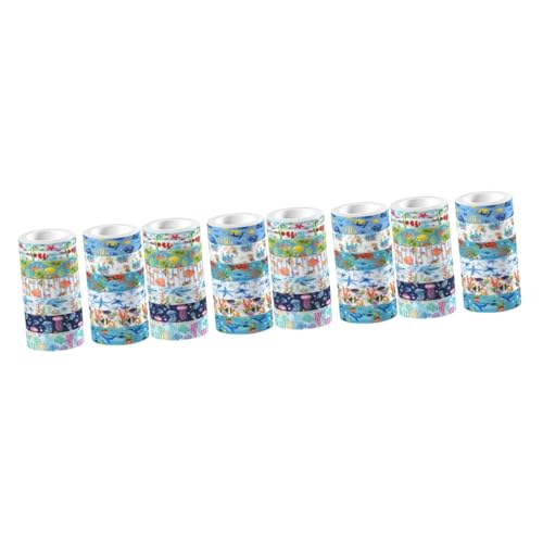 Housoutil 4 Sätze Unterwasserbiotape Band Scrapbooking -vorräte Handwerk Sammelalbum Schrott Szene Pastell Lieferungen Für Bausätze Erwachsene Blau Tagebuch Aufkleber 12 Rollen * 4 von Housoutil