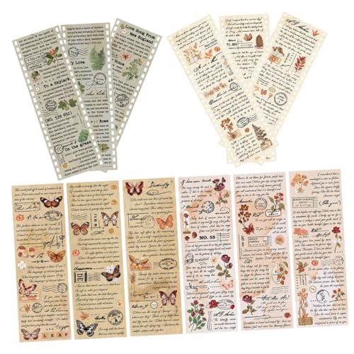 Housoutil 4 Sätze Vintage Pflanzen Washi Tape Dekoratives Klebeband für Scrapbooking Tagebuch und DIY Projekte Leicht Abreißbar Haftend Rückstände Vielseitig Einsetzbar von Housoutil