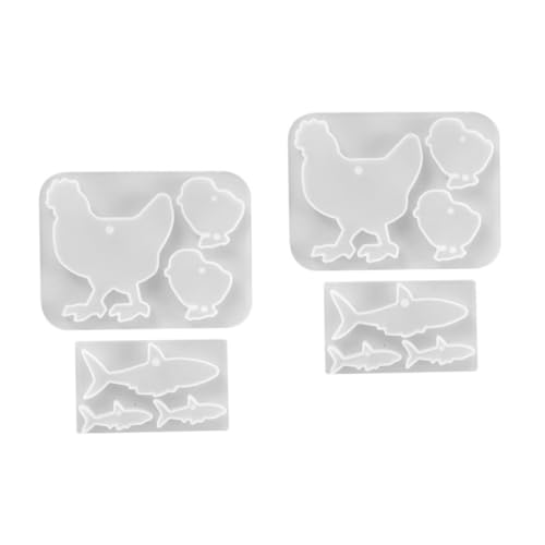 Housoutil 4 Stck. Teiliges Silikon Anhänger Form für DIY Epoxidharz Schmuck Flexible Wiederverwendbare Tropfen und Tiermotiv Gießformen für Kreative Bastelprojekte von Housoutil
