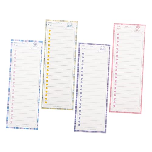 Housoutil 4 Stück Abreißbare Memo Pads Praktische Notizblöcke für Planung und Erinnerungen in Gelb Blau für Schüler und Berufstätige von Housoutil