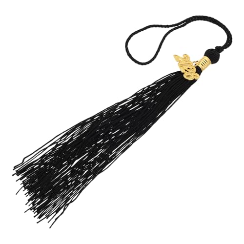 Housoutil 4 Stück Abschluss Quaste Anhänger Schwarz mit Goldenem Charme Dekorative Tassel für Doktorhut und Bachelor Mütze Vielseitige Abschlusskappen Dekoration für Zeremonien und Andenken von Housoutil