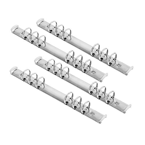 Housoutil 4 Stück Bindemittel 6-Ringbuch-Planer Zinken retro Teiler ausgeschnitten Büro aktenkoffer aktentaschen school supplies kreativer Dateiclip einfacher Ordner Rostfreier Stahl Silver von Housoutil