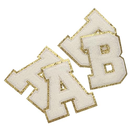 Housoutil 4 Stück Buchstaben Patches Aufbügelflicken zum Aufnähen für Kleidung Mützen Jeans Gestickte DIY Buchstaben Patches für Kreative Dekoration und Reparatur B von Housoutil
