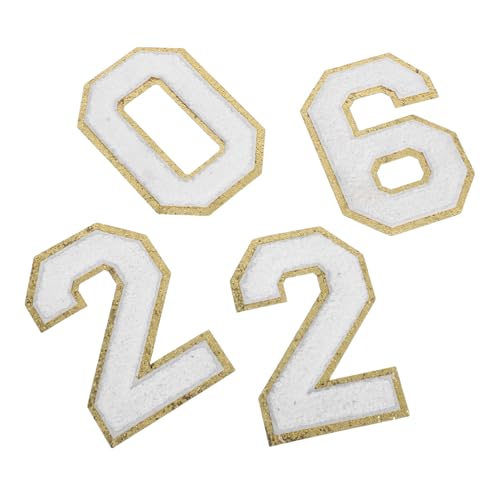 Housoutil 4 Stück Detaillierte Handtuch Kleiderrückseite – Dekorative Gestickte Nummer Für Hüte Polyester Stickerei Zum Aufbügeln Aufkleber DIY Patches Kleidung Stich von Housoutil
