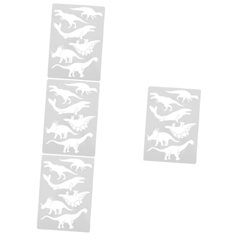 Housoutil 4 Stück Dinosaurier Malschablone Wiederverwendbar und Langlebig DIY Vorlagen für Bastelprojekte für Scrapbooking Schulprojekte und von Housoutil